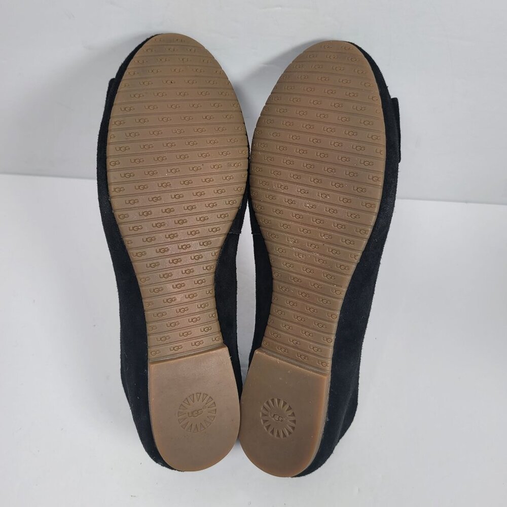 UGG Women's Black Suede Bow Flats S/N 1007667 US Size 8 - Picture 7 of 8
